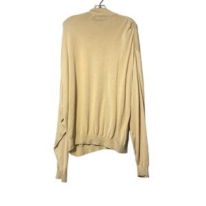 Pronto-Uomo Cream Silk Blend Long Sleeve Mock Neck Sweater Size 2XL